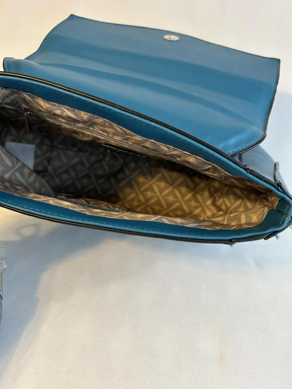 CXL By Christian Lacroix Art Deco Envelope Bag Womens Blue Faux Leather New